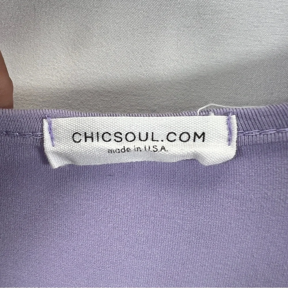 Chic Soul Lavender Crisscross V-Neck Plus Size Blouse 0897 - Picture 5 of 9